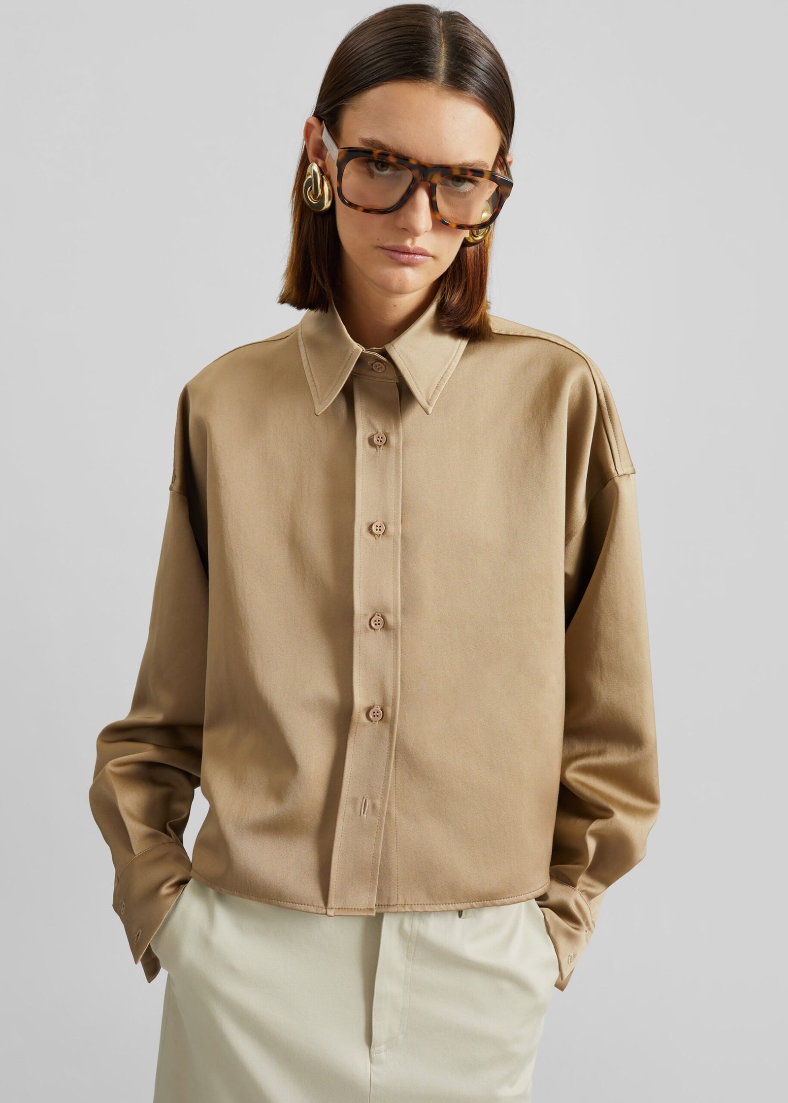 Boxy Shirt - Beige
