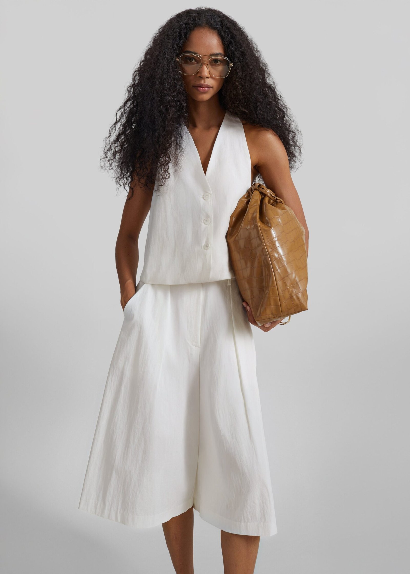 Wide Bermuda Shorts - Ivory
