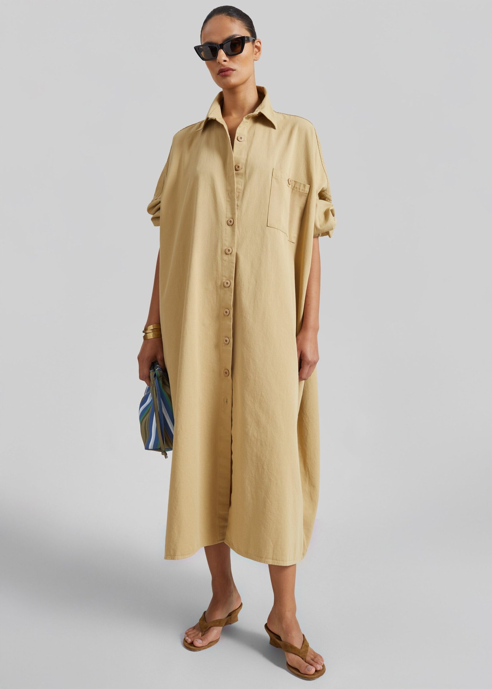 Oversized Shirt Dress - Sahara