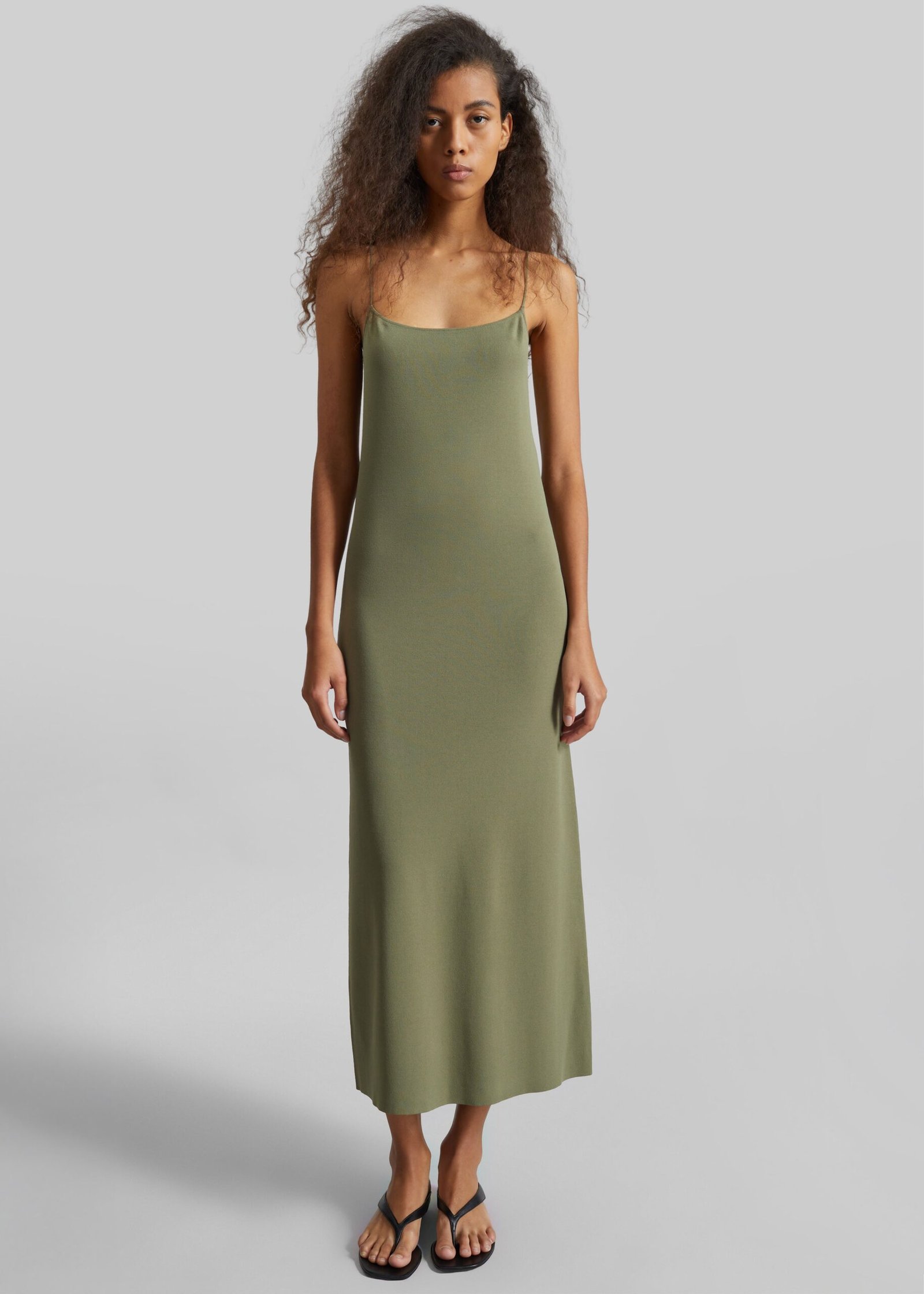 Knit Midi Dress - Khaki Brown