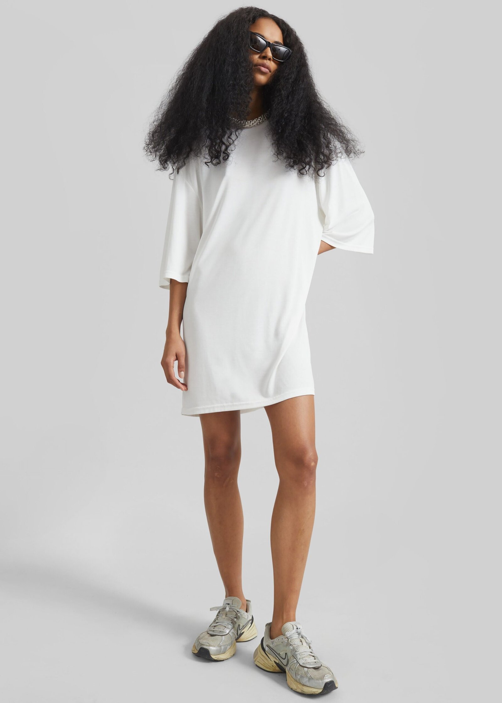 Oversized T-Shirt Dress - White